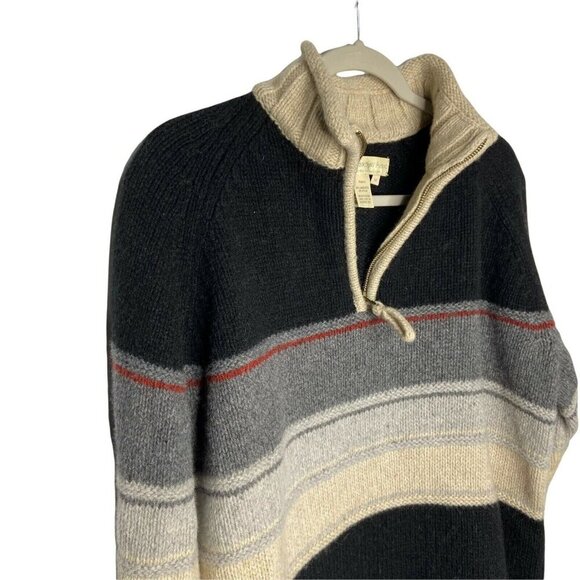 THE TERRITORY AHEAD Sweater Mens Medium‎ Striped Lambs Wool Blend 1/4 zip - Picture 4 of 8